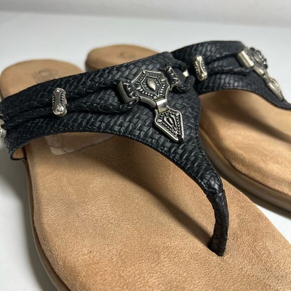 CLIFFS BY WHITE MOUNTAIN Women's Bailee Sandals Black Silver Size 10M - Picture 3 of 9